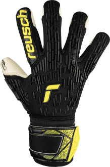 Reusch Attrakt Freegel Gold Finger Support Junior 5472130 7752 black yellow front